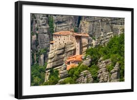 The Holy Monastery of Rousanou (St. Barbara) at Meteora, Trikala Region in Greece-mazzzur-Framed Photographic Print