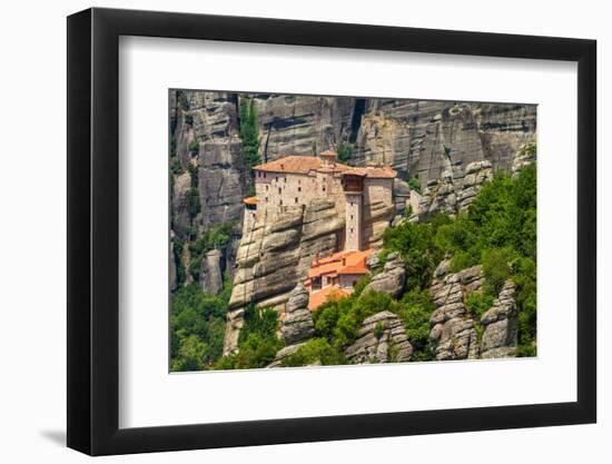 The Holy Monastery of Rousanou (St. Barbara) at Meteora, Trikala Region in Greece-mazzzur-Framed Photographic Print