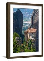 The Holy Monastery of Rousanou (St. Barbara) at Meteora, Trikala Region in Greece-mazzzur-Framed Photographic Print