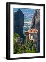 The Holy Monastery of Rousanou (St. Barbara) at Meteora, Trikala Region in Greece-mazzzur-Framed Photographic Print