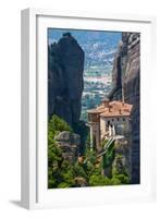 The Holy Monastery of Rousanou (St. Barbara) at Meteora, Trikala Region in Greece-mazzzur-Framed Photographic Print