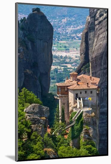 The Holy Monastery of Rousanou (St. Barbara) at Meteora, Trikala Region in Greece-mazzzur-Mounted Photographic Print