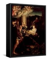 The Holy Night, 1527-1530-Correggio-Framed Stretched Canvas