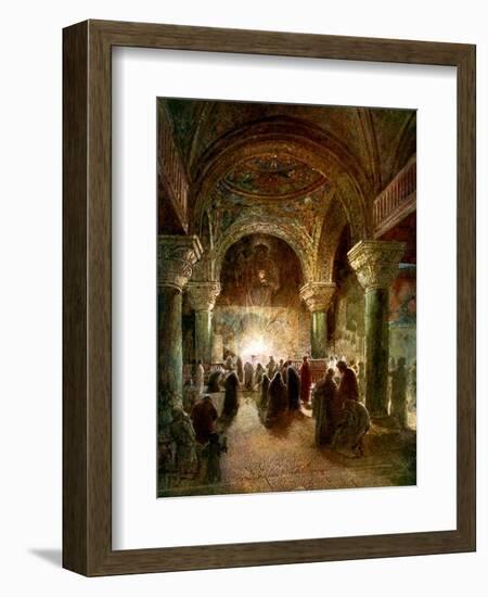 The Holy Spirit watches over a congregation -Bible-William Brassey Hole-Framed Giclee Print