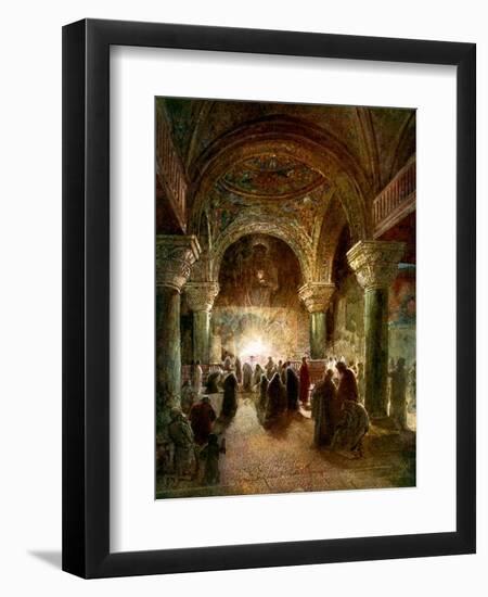 The Holy Spirit watches over a congregation -Bible-William Brassey Hole-Framed Giclee Print