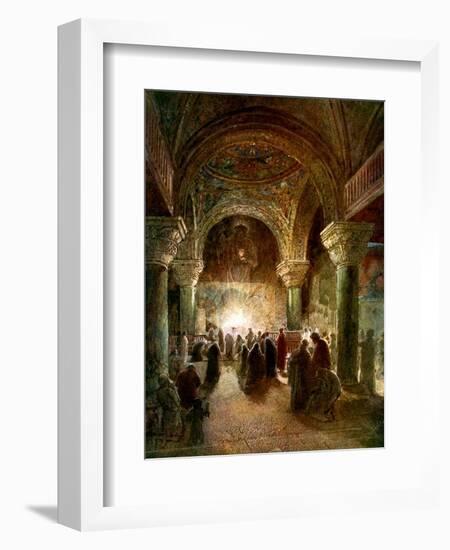 The Holy Spirit watches over a congregation -Bible-William Brassey Hole-Framed Giclee Print