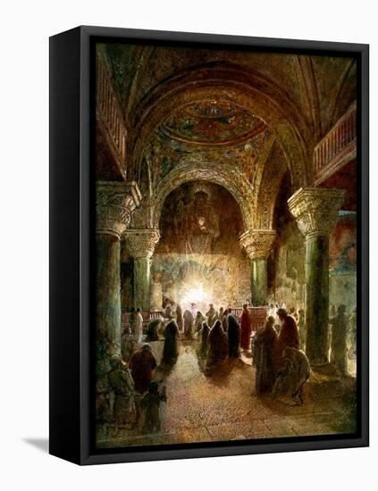 The Holy Spirit watches over a congregation -Bible-William Brassey Hole-Framed Stretched Canvas