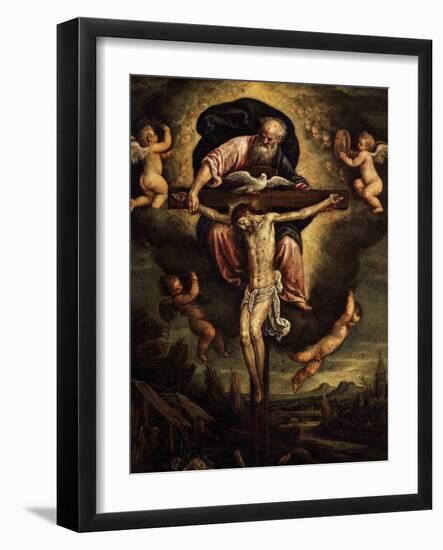 The Holy Trinity, Oil on Copper-Leandro Da Ponte Bassano-Framed Giclee Print