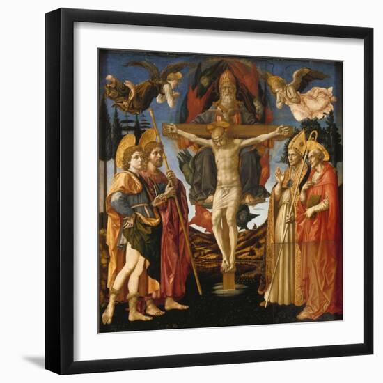 The Holy Trinity (Panel of the Pistoia Santa Trinità Altarpiec), 1455-1460-Francesco Di Stefano Pesellino-Framed Premium Giclee Print