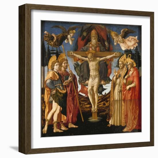 The Holy Trinity (Panel of the Pistoia Santa Trinità Altarpiec), 1455-1460-Francesco Di Stefano Pesellino-Framed Giclee Print