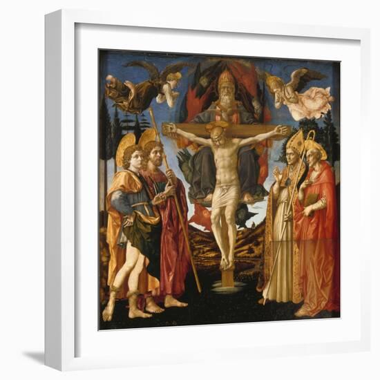 The Holy Trinity (Panel of the Pistoia Santa Trinità Altarpiec), 1455-1460-Francesco Di Stefano Pesellino-Framed Giclee Print