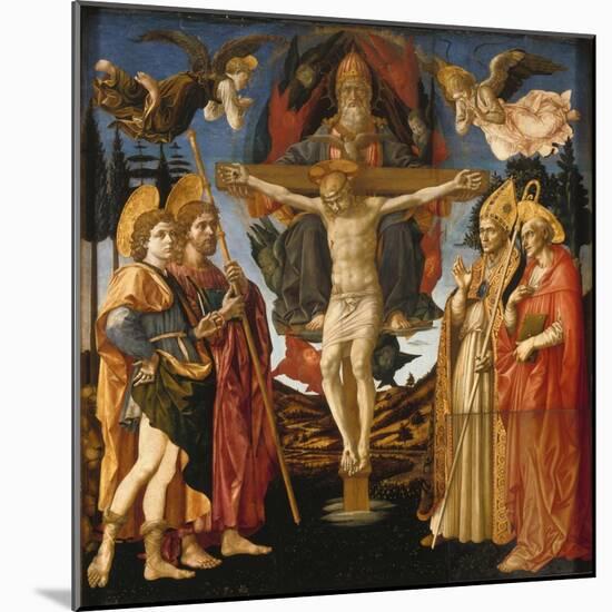 The Holy Trinity (Panel of the Pistoia Santa Trinità Altarpiec), 1455-1460-Francesco Di Stefano Pesellino-Mounted Giclee Print