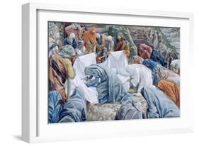 The Holy Virgin Kisses the Face of Christ before it Is Wrapped in the Winding Sheet for 'The Life o-James Jacques Joseph Tissot-Framed Giclee Print