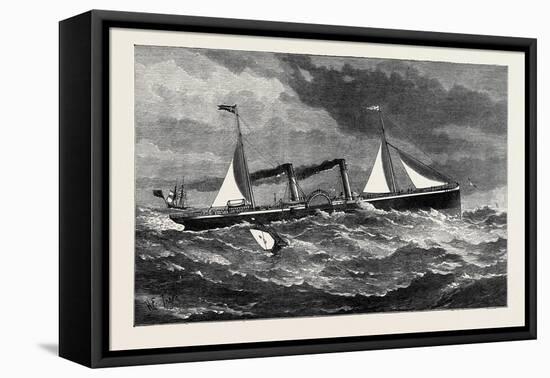 The Holyhead and Kingstown Steamboat Violet Constructed of Steel 1880-null-Framed Stretched Canvas