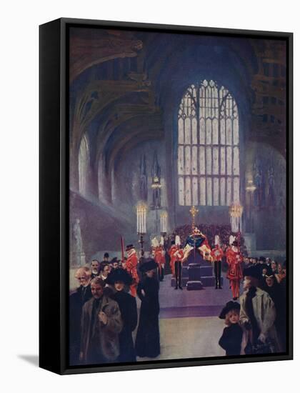 The homage of his people: King Edward's lying in state, Westminster Hall, May 16-19, 1910 (1911)-Edward Frederick Skinner-Framed Stretched Canvas