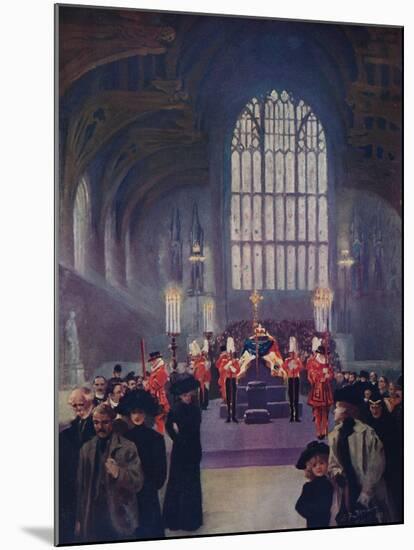 The homage of his people: King Edward's lying in state, Westminster Hall, May 16-19, 1910 (1911)-Edward Frederick Skinner-Mounted Giclee Print