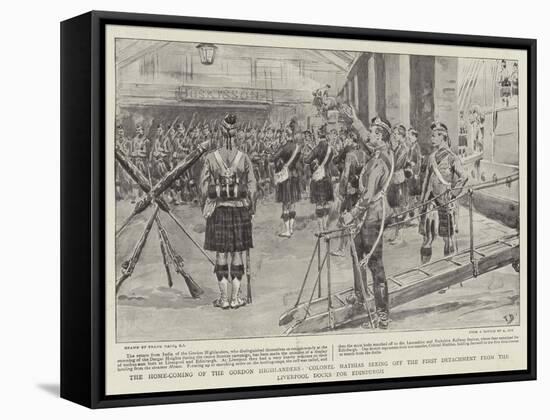 The Home-Coming of the Gordon Highlanders-Frank Dadd-Framed Stretched Canvas