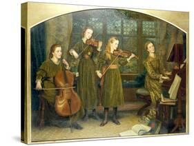 The Home Quartett, 1882 (Mrs.Vernon Lushington and her daughters)-Arthur Hughes-Stretched Canvas