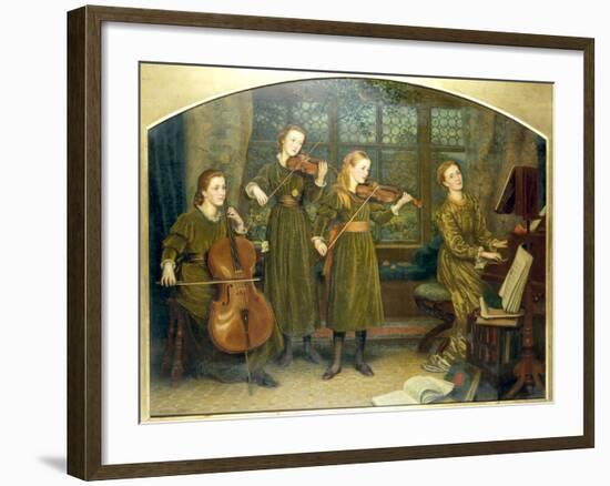 The Home Quartett, 1882 (Mrs.Vernon Lushington and her daughters)-Arthur Hughes-Framed Giclee Print