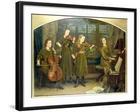 The Home Quartett, 1882 (Mrs.Vernon Lushington and her daughters)-Arthur Hughes-Framed Giclee Print