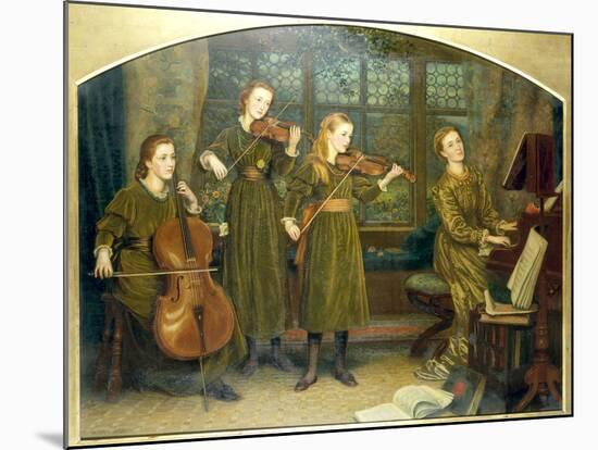 The Home Quartett, 1882 (Mrs.Vernon Lushington and her daughters)-Arthur Hughes-Mounted Giclee Print