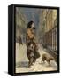 The Homeless Poor, Mother and Child with Dog in the Snow-Sir John Gilbert-Framed Stretched Canvas