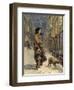 The Homeless Poor, Mother and Child with Dog in the Snow-Sir John Gilbert-Framed Giclee Print