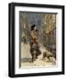 The Homeless Poor, Mother and Child with Dog in the Snow-Sir John Gilbert-Framed Giclee Print