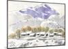 The Hometown Mountain Covered in Snow-Kenji Fujimura-Mounted Art Print