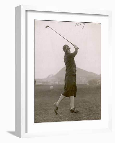 The Hon. Miriam Pease Playing Golf at North Berwick Links Scotland-null-Framed Photographic Print