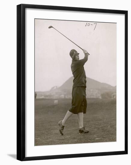 The Hon. Miriam Pease Playing Golf at North Berwick Links Scotland-null-Framed Photographic Print