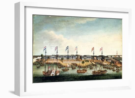 The Hongs at Canton, before 1820-George Chinnery-Framed Giclee Print