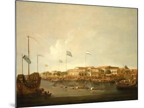 The Hongs at Canton from the South East, with a Regatta on the Pearl River-Thomas Daniell-Mounted Giclee Print