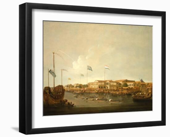 The Hongs at Canton from the South East, with a Regatta on the Pearl River-Thomas Daniell-Framed Giclee Print
