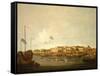 The Hongs at Canton from the South East, with a Regatta on the Pearl River-Thomas Daniell-Framed Stretched Canvas