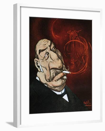 The Honourable Giolitti's Smoke, Satirical Cartoon from L'Asino Magazine, July 26, 1908, Italy-null-Framed Giclee Print