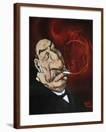 The Honourable Giolitti's Smoke, Satirical Cartoon from L'Asino Magazine, July 26, 1908, Italy-null-Framed Giclee Print