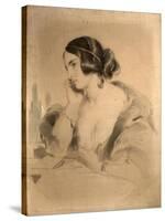 The Honourable Mrs Norton, C.1850 (Oil, Charcoal & Crayon on Canvas)-Edwin Landseer-Stretched Canvas