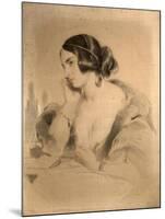 The Honourable Mrs Norton, C.1850 (Oil, Charcoal & Crayon on Canvas)-Edwin Landseer-Mounted Giclee Print