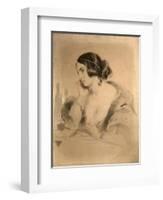 The Honourable Mrs Norton, C.1850 (Oil, Charcoal & Crayon on Canvas)-Edwin Landseer-Framed Giclee Print