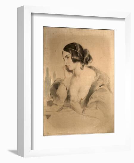 The Honourable Mrs Norton, C.1850 (Oil, Charcoal & Crayon on Canvas)-Edwin Landseer-Framed Giclee Print