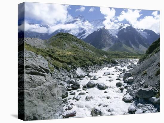 The Hooker River Flowing from the Hooker Glacier, Mount Cook National Park, Canterbury-Robert Francis-Stretched Canvas