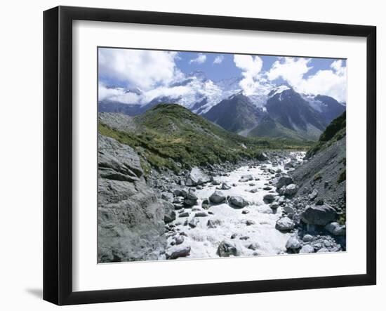 The Hooker River Flowing from the Hooker Glacier, Mount Cook National Park, Canterbury-Robert Francis-Framed Photographic Print