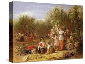 The Hop Garden-William Frederick Witherington-Stretched Canvas