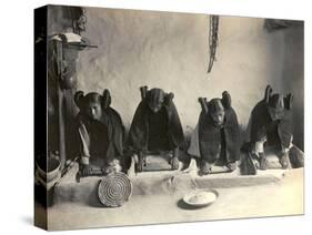 The Hopi Mealing Trough-Edward S^ Curtis-Stretched Canvas