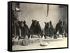 The Hopi Mealing Trough-Edward S^ Curtis-Framed Stretched Canvas