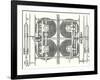 The Horizontal Wheels and the Central Rail of the Locomotive of the Mont Cenis Railway-null-Framed Giclee Print