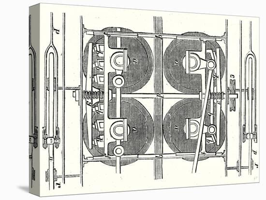 The Horizontal Wheels and the Central Rail of the Locomotive of the Mont Cenis Railway-null-Stretched Canvas