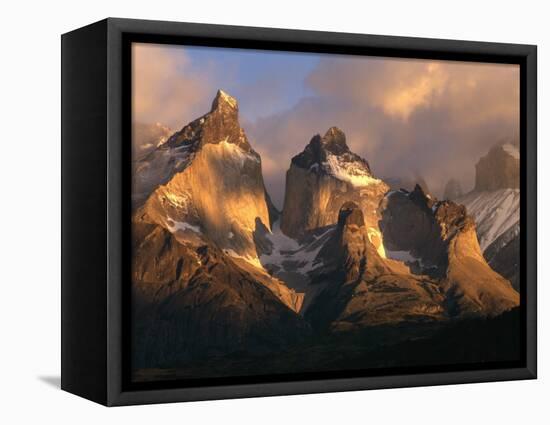 The Horns at Sunrise, Torres del Paine National Park, Patagonia, Chile-Jerry Ginsberg-Framed Stretched Canvas