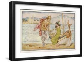 "The Horse and the Sword" Sigurd Gives the Ring to Helga, an Icelandic Tale-Henry Justice Ford-Framed Art Print